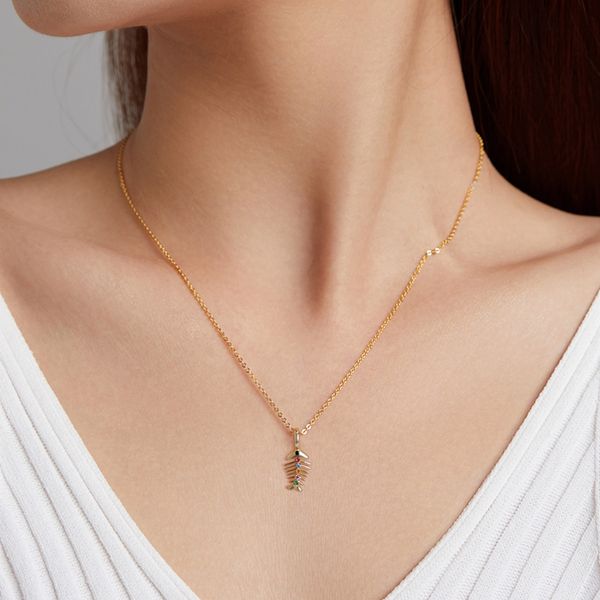 new pop art series fish bone pendant european and american fashion gold plated diy accessories, Silver
new pop art series fish bone pendant european and american fashion gold plated diy accessories, Silver