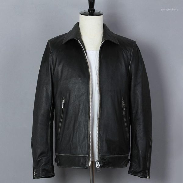 casual vintage 2021 genuine leather jacket men slim fit sheepskin real coat motorcycle biker clothing for male men's & faux, Black
casual vintage 2021 genuine leather jacket men slim fit sheepskin real coat motorcycle biker clothing for male men's & faux, Black