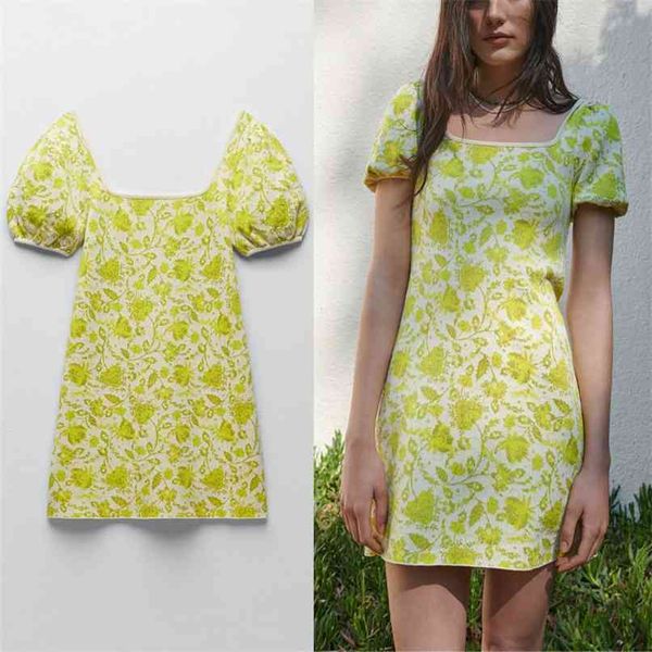 summer jacquard knit mini dress women retro short puff sleeve floral knitted es woman squared neck yellow 210524, Black;gray
summer jacquard knit mini dress women retro short puff sleeve floral knitted es woman squared neck yellow 210524, Black;gray