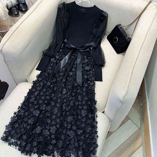 autumn winter new party dress elegant gauze lace black long sleeve knitted slim long midi dress 2021 y1204, Black;gray
autumn winter new party dress elegant gauze lace black long sleeve knitted slim long midi dress 2021 y1204, Black;gray