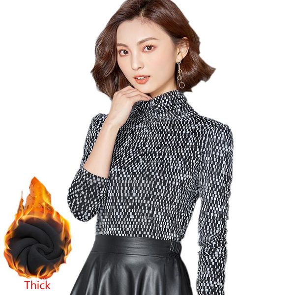 women's blouses & shirts plus velvet thick women blouse autumn winter shirt grid elegant slim long sleeve bottoming, White
women's blouses & shirts plus velvet thick women blouse autumn winter shirt grid elegant slim long sleeve bottoming, White