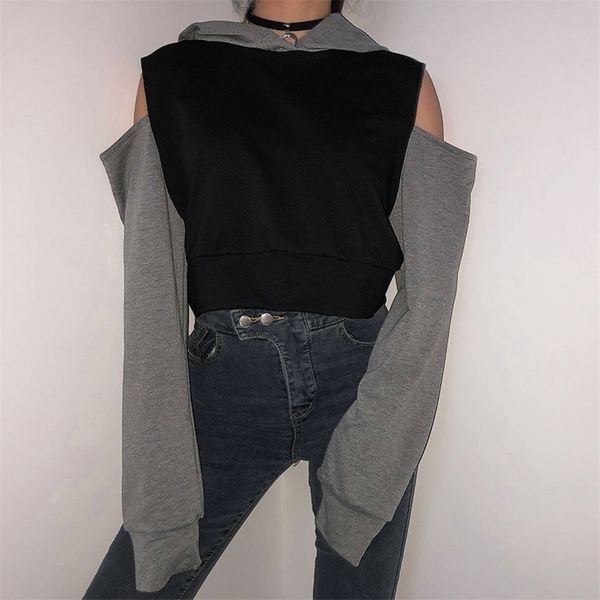 omsj women's casual solid patchwork t-shirts hooded strapless shirts long-sleeved tee loose type autumn winter short shirt 210517, White
omsj women's casual solid patchwork t-shirts hooded strapless shirts long-sleeved tee loose type autumn winter short shirt 210517, White