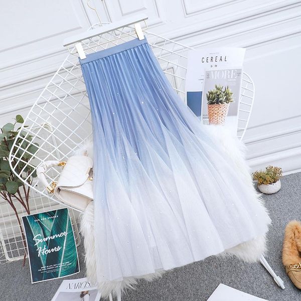 skirts gradient color mesh skirt 2021 spring and summer style high waist large pleated mid-length a-line women, Black
skirts gradient color mesh skirt 2021 spring and summer style high waist large pleated mid-length a-line women, Black