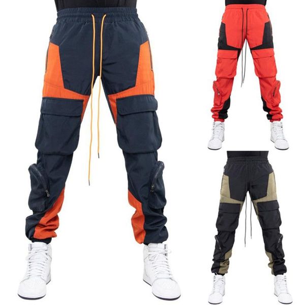 men's pants 2021 men cargo multi-pocket overalls stitching color matching beam mouth jogging sports casual trousers, Black
men's pants 2021 men cargo multi-pocket overalls stitching color matching beam mouth jogging sports casual trousers, Black