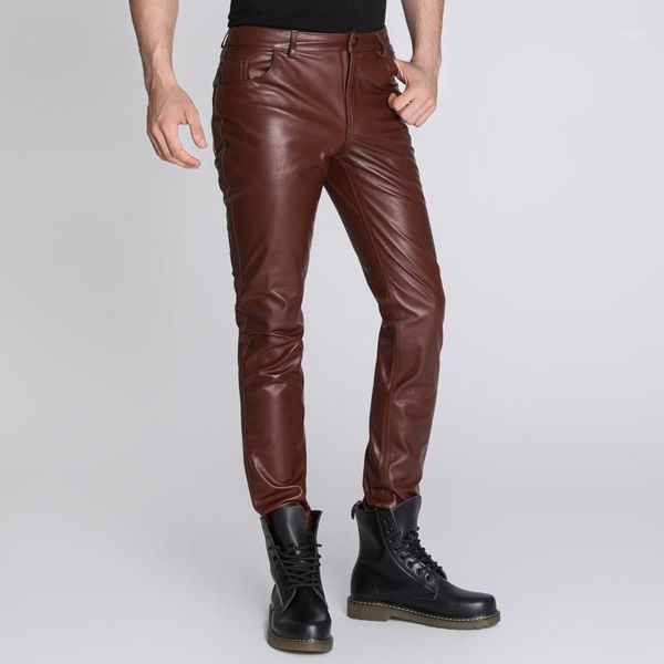 leather men's genuine pants real sheepskin motorcycle fashion vintage male trousers black brown pencil plus size
leather men's genuine pants real sheepskin motorcycle fashion vintage male trousers black brown pencil plus size
