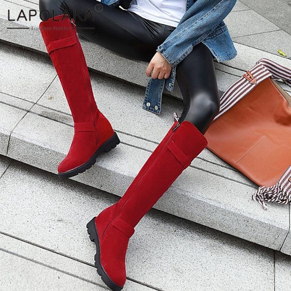 boots lapolaka 2021 trendy metal buckle decoration zip knee high woman sheos increasing non slip ladies shoes female1, Black
boots lapolaka 2021 trendy metal buckle decoration zip knee high woman sheos increasing non slip ladies shoes female1, Black