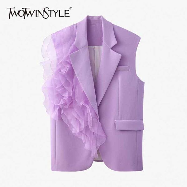 casual patchwork lace vest for women lapel sleeveless single button solid vests female fashion clothing spring 210524, Black;white
casual patchwork lace vest for women lapel sleeveless single button solid vests female fashion clothing spring 210524, Black;white