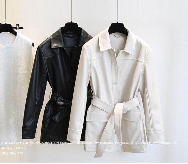 women's leather & faux women mediu long jacket spring autumn single-breasted bandage black coat female fashion korean outwear
women's leather & faux women mediu long jacket spring autumn single-breasted bandage black coat female fashion korean outwear