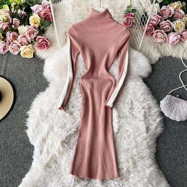 yornmona winter warm turtleneck sweater dress casual long sleeve knitted bodycon women all match basic midi vestidos dresses, Black;gray
yornmona winter warm turtleneck sweater dress casual long sleeve knitted bodycon women all match basic midi vestidos dresses, Black;gray
