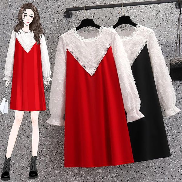 casual dresses ehqaxin 2021 autumn womens fashion large size ladies lace stitching chiffon loose straight dress for female -4xl, Black;gray
casual dresses ehqaxin 2021 autumn womens fashion large size ladies lace stitching chiffon loose straight dress for female -4xl, Black;gray