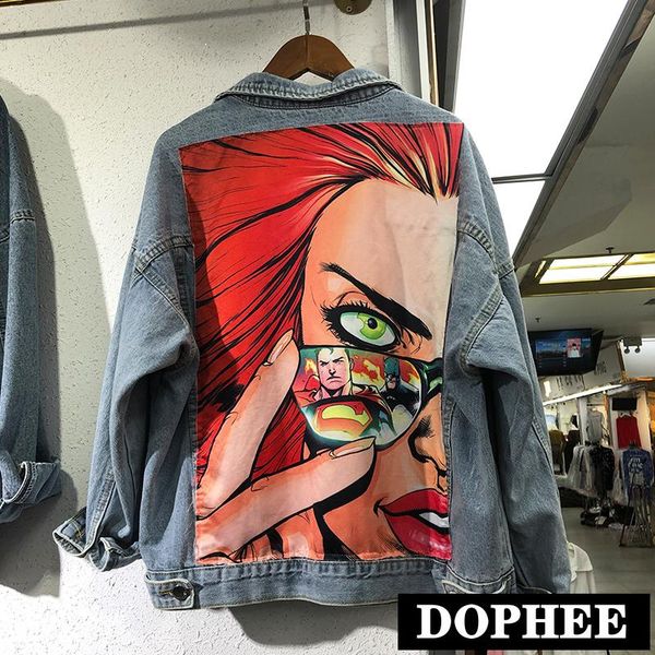 women's jackets 2021 autumn korean loose cowboy coat harajuku bf wind all-match student printed patch jeans women hip-hop denim jacket, Black;brown
women's jackets 2021 autumn korean loose cowboy coat harajuku bf wind all-match student printed patch jeans women hip-hop denim jacket, Black;brown