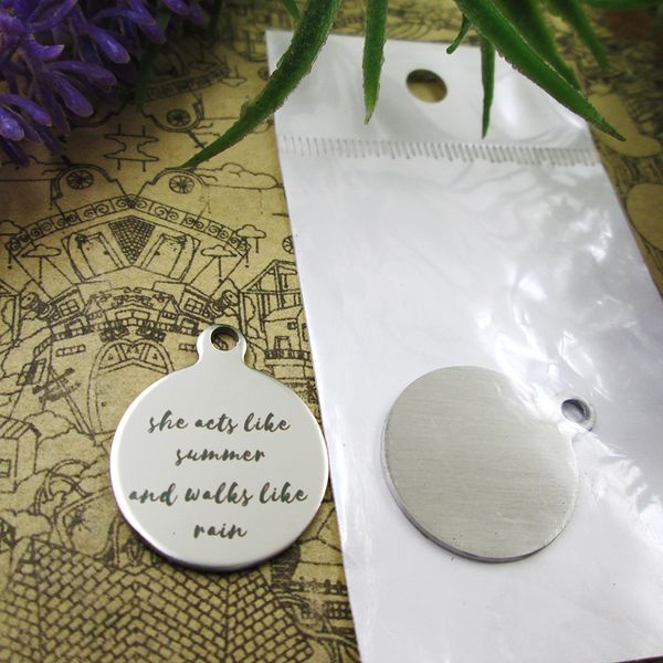 40pcs--stainless steel charms"she acts like summer and walks lik rain" more style choosing diy pendants fo necklace, Bronze;silver
40pcs--stainless steel charms"she acts like summer and walks lik rain" more style choosing diy pendants fo necklace, Bronze;silver