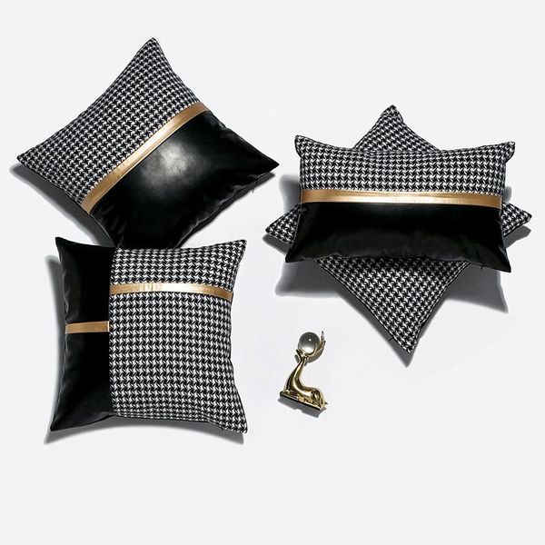 cushion/decorative pillow luxurious houndstooth cushion cover pu patchwork fashion home office sofa decorative pillowcase
cushion/decorative pillow luxurious houndstooth cushion cover pu patchwork fashion home office sofa decorative pillowcase
