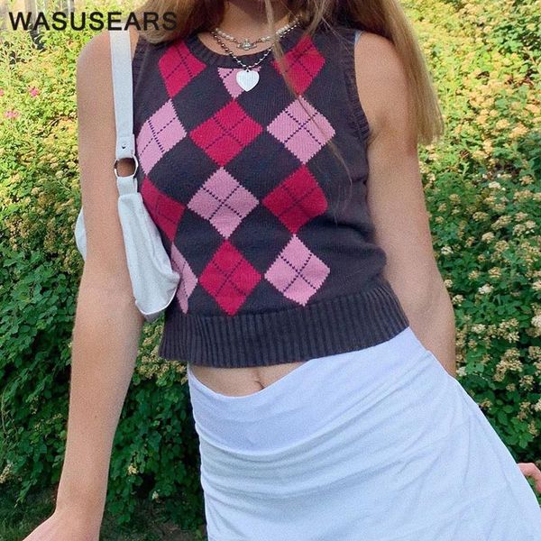 women's sweaters cropped sweater vest casual argyle women korean pullover sleeveless slim autumn, White;black
women's sweaters cropped sweater vest casual argyle women korean pullover sleeveless slim autumn, White;black