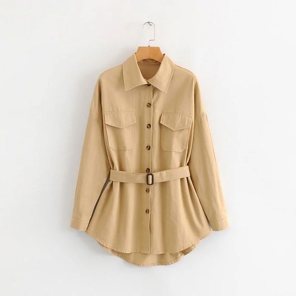 solid women patch pocket sashes oversize shirt leisure lady long sleeves blouse autumn female loose s6071 210430, White
solid women patch pocket sashes oversize shirt leisure lady long sleeves blouse autumn female loose s6071 210430, White