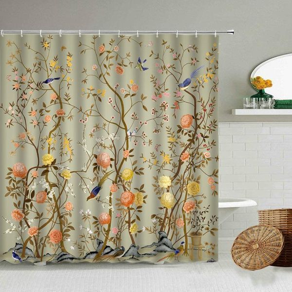 chinese style flower bird tree bathroom waterproof fabric curtain shower curtains 3d printing screen with hook home decoration
chinese style flower bird tree bathroom waterproof fabric curtain shower curtains 3d printing screen with hook home decoration