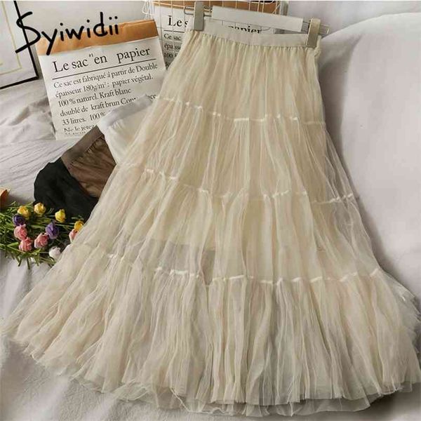 spliced skirt for women high waist mid-calf casual a-line solid white mesh spring summer korean fashion skirts 210607, Black
spliced skirt for women high waist mid-calf casual a-line solid white mesh spring summer korean fashion skirts 210607, Black