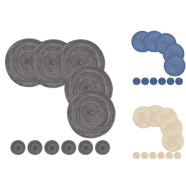 mats & pads 12 pcs round placemats and coasters set(15 inchx15 inch&4.33 inchx4.33 inch) 
mats & pads 12 pcs round placemats and coasters set(15 inchx15 inch&4.33 inchx4.33 inch)