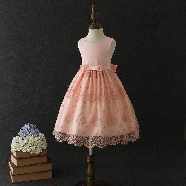 girl's dresses flower girls dress illusion o-neck sleeveless lace tulle bow embroidery knee-length luxury purple kids party princess go, Red;yellow
girl's dresses flower girls dress illusion o-neck sleeveless lace tulle bow embroidery knee-length luxury purple kids party princess go, Red;yellow