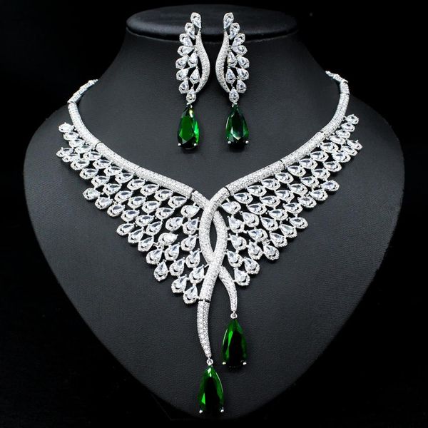 2020 fashion vintage red green blue crystal water drop necklace earring set wedding party birthday jewelry, Silver
2020 fashion vintage red green blue crystal water drop necklace earring set wedding party birthday jewelry, Silver