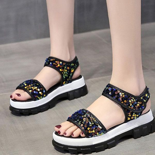 sandals summer outdoor women hook loop bling thick bottom non-slip concise female shoes fashion comfortable ladies 2021, Black
sandals summer outdoor women hook loop bling thick bottom non-slip concise female shoes fashion comfortable ladies 2021, Black
