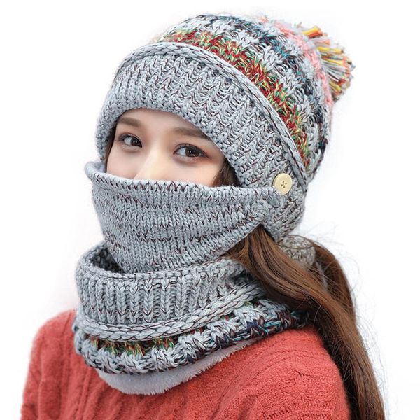 three-piece set soft warm knit beanie scarf face cover thickened winter ski hat with pompom for women girls ys-buy outdoor hats, Black;white
three-piece set soft warm knit beanie scarf face cover thickened winter ski hat with pompom for women girls ys-buy outdoor hats, Black;white
