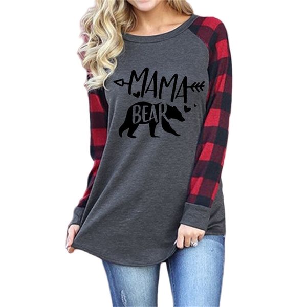 autumn new women t shirts mama bear christmas letter long sleeve plaid 210330, White
autumn new women t shirts mama bear christmas letter long sleeve plaid 210330, White