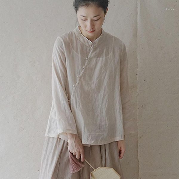 women's blouses & shirts johnature loose leisure 2 color stand nine quarter sleeve cotton linen lace up shirt 2021 summer retro all-mat, White
women's blouses & shirts johnature loose leisure 2 color stand nine quarter sleeve cotton linen lace up shirt 2021 summer retro all-mat, White
