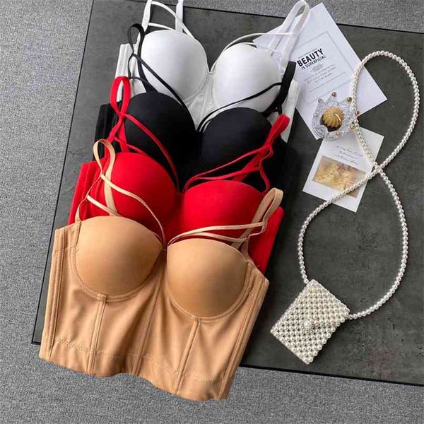 women's fashion camisole sleeveless solid color padded short bustier corset crop camis s032 210527, White
women's fashion camisole sleeveless solid color padded short bustier corset crop camis s032 210527, White