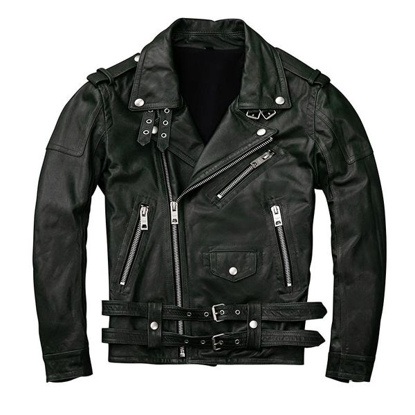 men's leather & faux seveyfan motorcycle biker genuine jacket belt multi zippers buttons slim real sheepskin male r3091, Black
men's leather & faux seveyfan motorcycle biker genuine jacket belt multi zippers buttons slim real sheepskin male r3091, Black