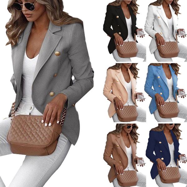 Fashionable Ladies Suit Autumn and Winter Slim Solid Color Blazer Women' Temperament Short Coat, White
Fashionable Ladies Suit Autumn and Winter Slim Solid Color Blazer Women' Temperament Short Coat, White