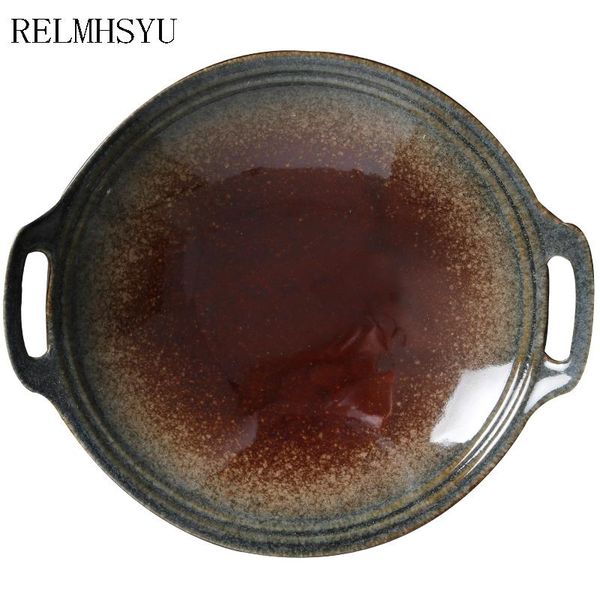 dishes & plates 1pc relmhsyu japanese style ceramic retro large size disc with double ears glaze vegetable dish salad dinner plate tableware
dishes & plates 1pc relmhsyu japanese style ceramic retro large size disc with double ears glaze vegetable dish salad dinner plate tableware