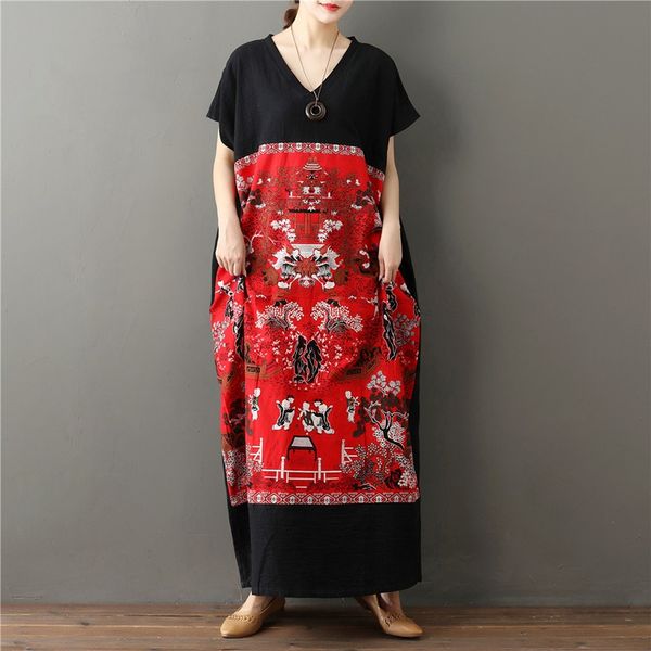 plus size vintage dresses summer 2021 new chinese style women summer beach boho maxi dress ladies cotton linen vestidos 11530, Red
plus size vintage dresses summer 2021 new chinese style women summer beach boho maxi dress ladies cotton linen vestidos 11530, Red