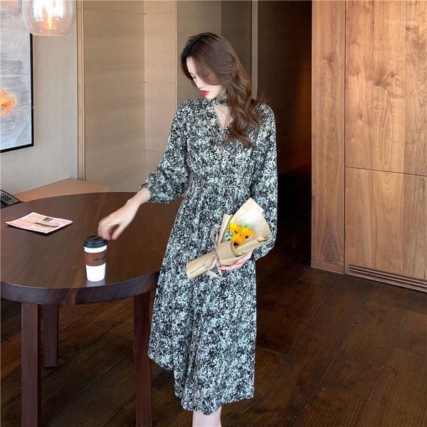 casual dresses maxi floral chiffon dress one piece korean ladies autumn long sleeve cabaret party for women, Black;gray
casual dresses maxi floral chiffon dress one piece korean ladies autumn long sleeve cabaret party for women, Black;gray