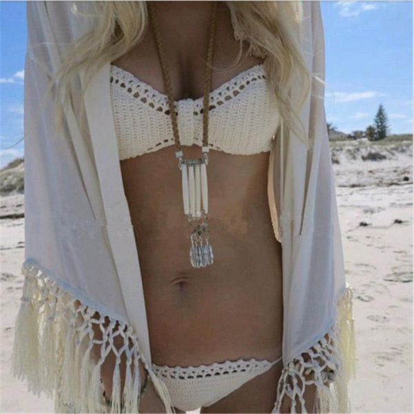 women's swimwear europe and the united states foreign trade bikini handmade hand-knitted two-piece suit beach spa underwear, White;black
women's swimwear europe and the united states foreign trade bikini handmade hand-knitted two-piece suit beach spa underwear, White;black