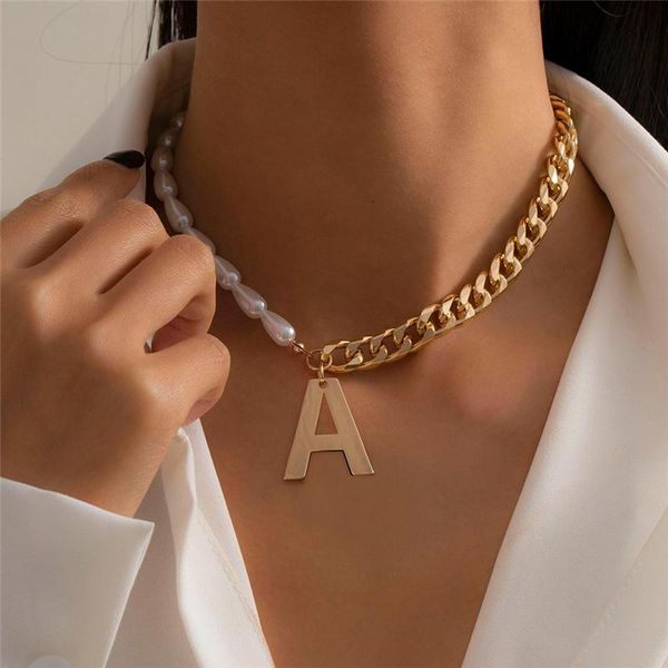 pendant necklaces 2021 imitation pearls with chain letter a choker for women initials beaded jewelry, Silver
pendant necklaces 2021 imitation pearls with chain letter a choker for women initials beaded jewelry, Silver