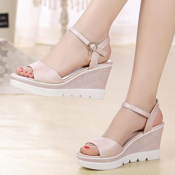 sandals peep toe wedges woman,fashion summer heels,women white shoes,thick sole,ankle buckle strap,female footwear,pink,dropship, Black
sandals peep toe wedges woman,fashion summer heels,women white shoes,thick sole,ankle buckle strap,female footwear,pink,dropship, Black
