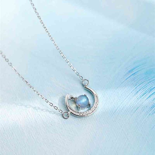 925 pure silver moonstone star shining diamond moon clavicle chain mori series small fresh light luxury niche design pendant, Black
925 pure silver moonstone star shining diamond moon clavicle chain mori series small fresh light luxury niche design pendant, Black