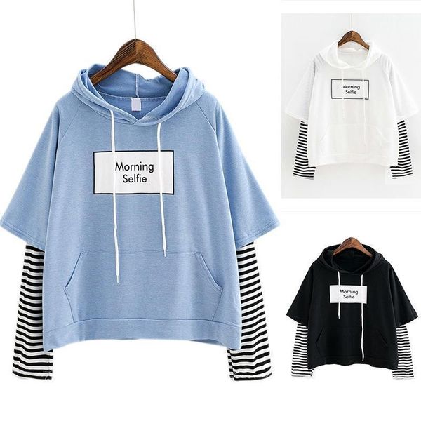 women's hoodies & sweatshirts women sweatshirt hooded long sleeve crop patchwork blouse pullover korean style1, Black
women's hoodies & sweatshirts women sweatshirt hooded long sleeve crop patchwork blouse pullover korean style1, Black