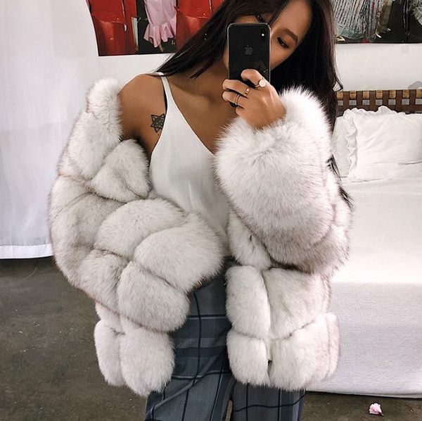 winter fox fur coat women's mid-length full fur coats, Black
winter fox fur coat women's mid-length full fur coats, Black