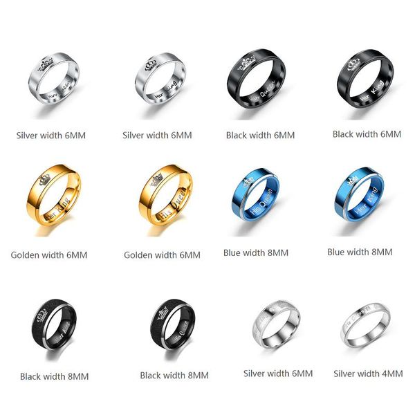 trend titanium steel crown ring her king his queen multi-style couple fashion jewelry engagement gift wholesale wedding rings, Slivery;golden
trend titanium steel crown ring her king his queen multi-style couple fashion jewelry engagement gift wholesale wedding rings, Slivery;golden