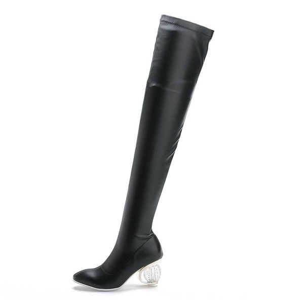 boots us4-11 womens over knee thigh genuine leather crystal strange ball heel shoes pull on plus size black c489
boots us4-11 womens over knee thigh genuine leather crystal strange ball heel shoes pull on plus size black c489