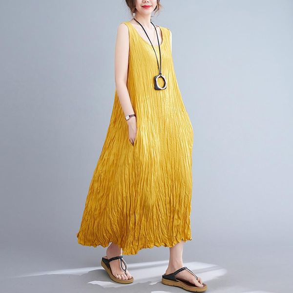 women's tanks & camis summer large size fat mm loose and thin foreign style pleated solid sleeveless dress long a-shaped vest skirt, White
women's tanks & camis summer large size fat mm loose and thin foreign style pleated solid sleeveless dress long a-shaped vest skirt, White
