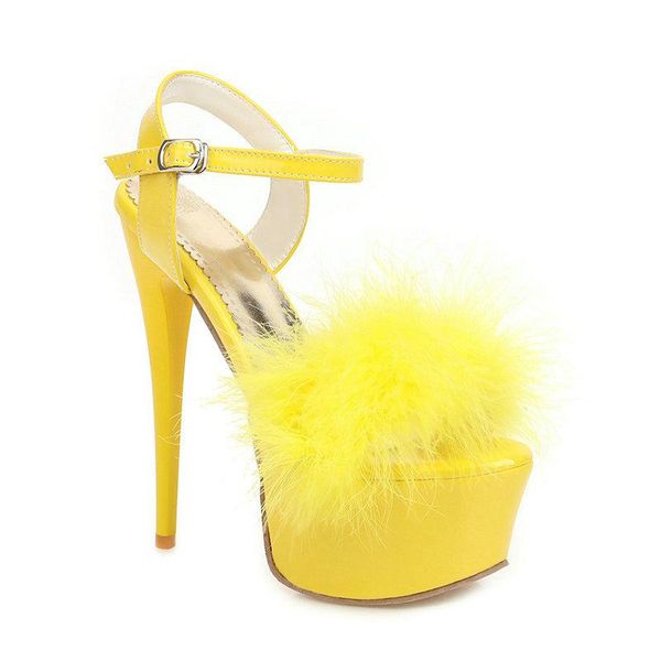 women summer open toe feather sandals fashion platform buckle high heels woman super heel shoes party, Black 
women summer open toe feather sandals fashion platform buckle high heels woman super heel shoes party, Black