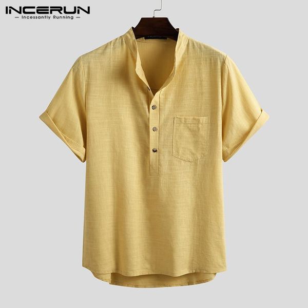 men's casual shirts 2021 summer men solid color short sleeve stand collar blouse fashion cotton shirt loose vintage camisa s-3xl 7, White;black
men's casual shirts 2021 summer men solid color short sleeve stand collar blouse fashion cotton shirt loose vintage camisa s-3xl 7, White;black