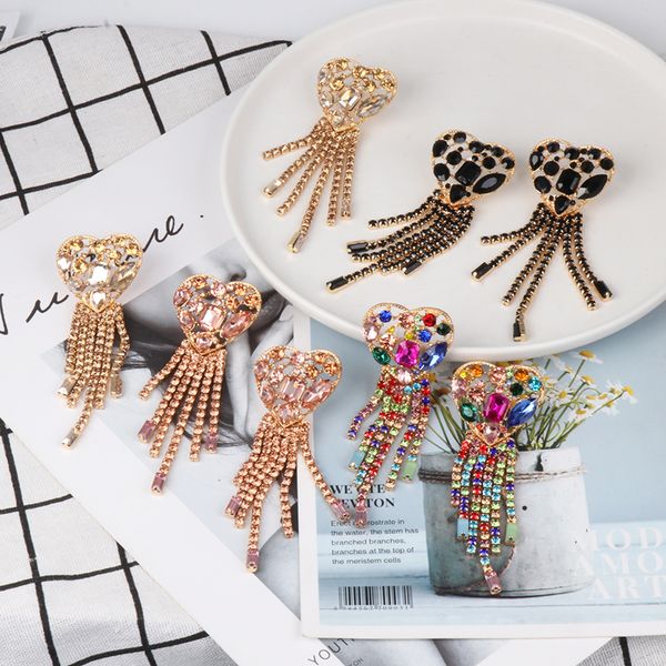 korean charm tassel crystal love heart earrings for women fashion statement drop earring luxury jewelry, Silver
korean charm tassel crystal love heart earrings for women fashion statement drop earring luxury jewelry, Silver