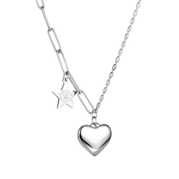 pendant necklaces kpop fashion rose gold heart star pendants women stainless steel asymmetric neck chains jewelry accessories, Silver
pendant necklaces kpop fashion rose gold heart star pendants women stainless steel asymmetric neck chains jewelry accessories, Silver