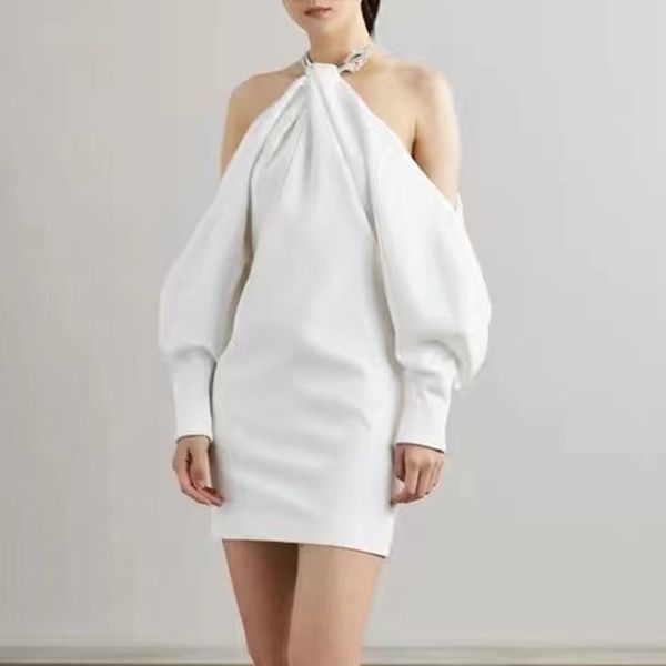 winter women fashion white halter club mini dress long lantern sleeve black celebrity evening party dresses 210423, Black;gray
winter women fashion white halter club mini dress long lantern sleeve black celebrity evening party dresses 210423, Black;gray