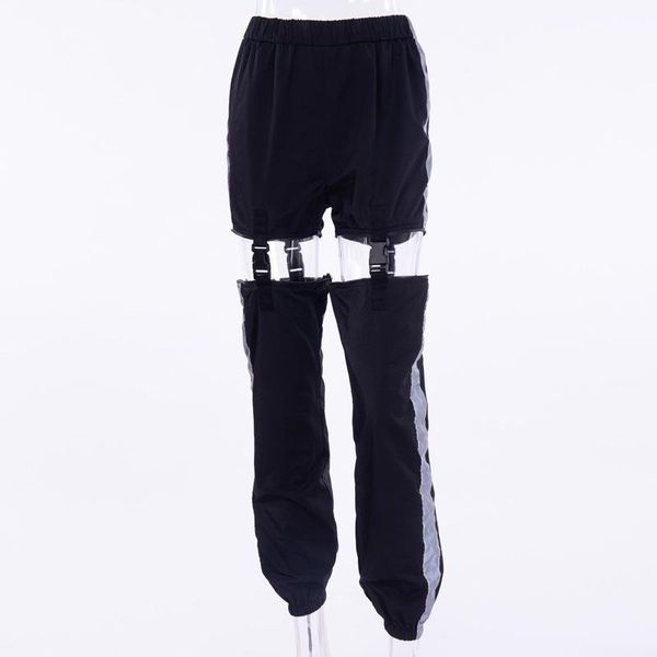 women's pants & capris 2021 women reflective striped harem fashion buckle hollow out sweatpants streetwear joggers trousers, Black;white
women's pants & capris 2021 women reflective striped harem fashion buckle hollow out sweatpants streetwear joggers trousers, Black;white