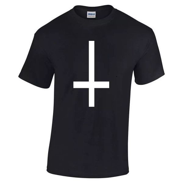 Inverted Upside Down Cross T-Shirt Satan Devil Odd Future Black White Tee Shirt, White;black
Inverted Upside Down Cross T-Shirt Satan Devil Odd Future Black White Tee Shirt, White;black